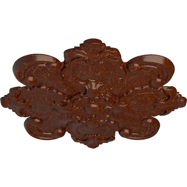 Katheryn Ceiling Medallion, Hand-Painted Burnished Mahogany Crackle, 18 1/8OD X 1 1/4P